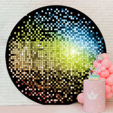 Aperturee - Gold And Black Bokeh Round Birthday Backdrop